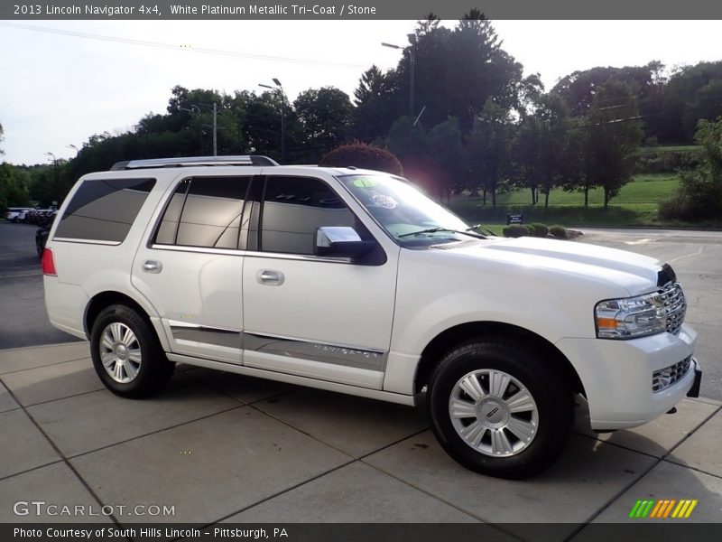 White Platinum Metallic Tri-Coat / Stone 2013 Lincoln Navigator 4x4
