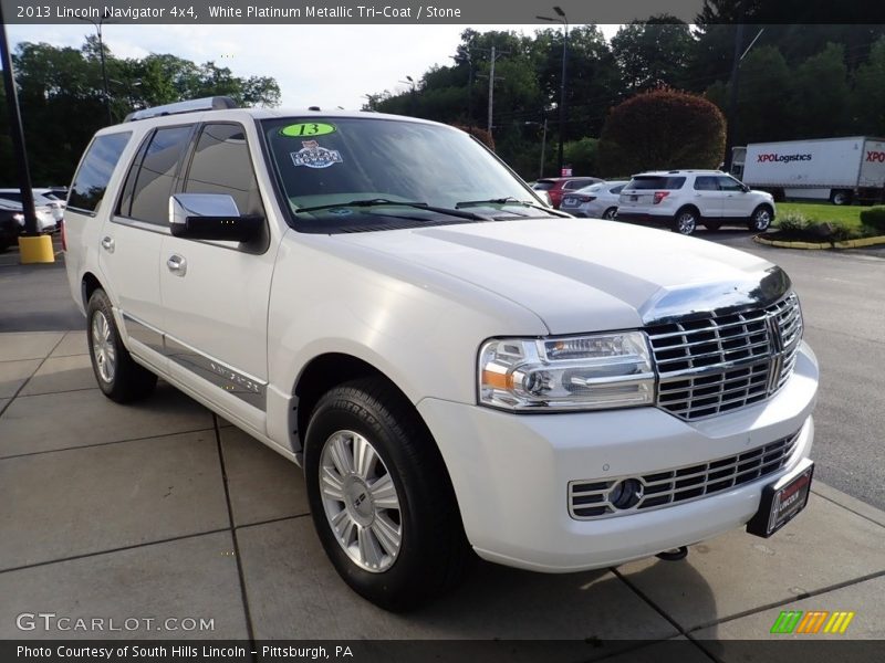 White Platinum Metallic Tri-Coat / Stone 2013 Lincoln Navigator 4x4