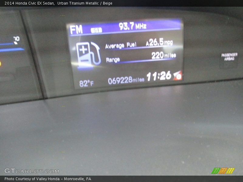 Urban Titanium Metallic / Beige 2014 Honda Civic EX Sedan