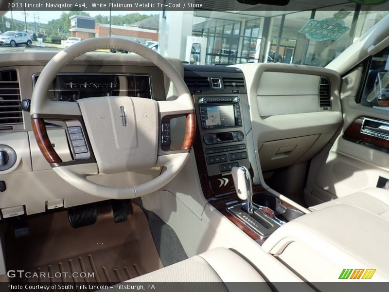 White Platinum Metallic Tri-Coat / Stone 2013 Lincoln Navigator 4x4