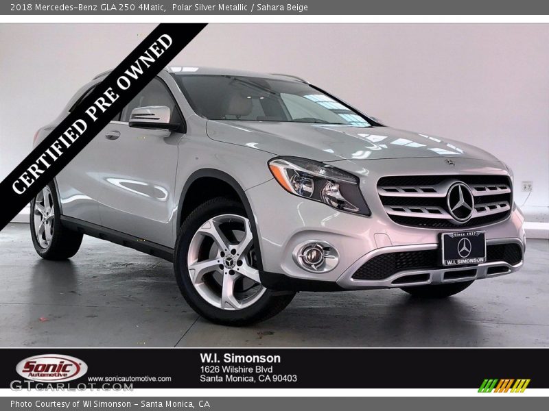 Polar Silver Metallic / Sahara Beige 2018 Mercedes-Benz GLA 250 4Matic