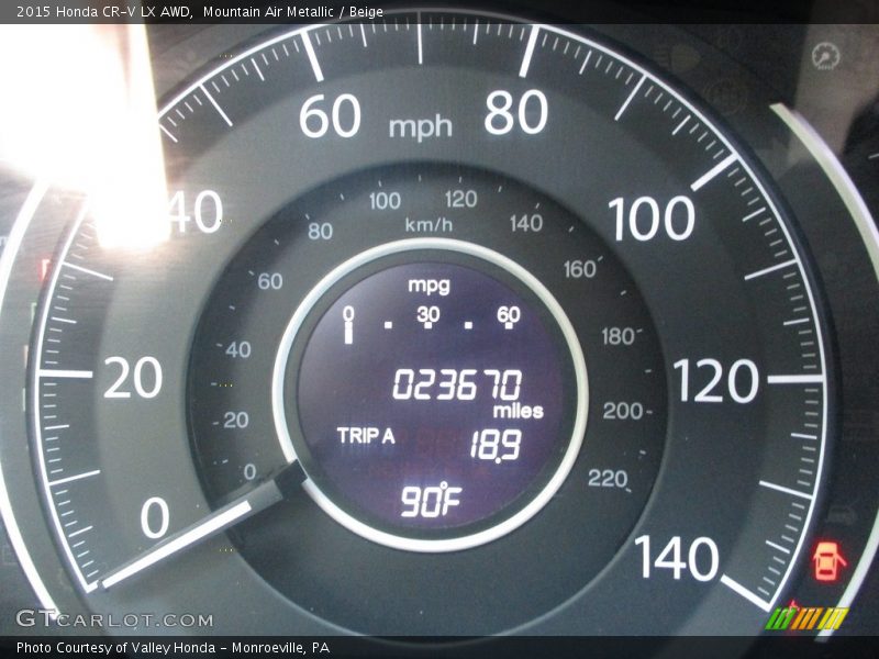Mountain Air Metallic / Beige 2015 Honda CR-V LX AWD
