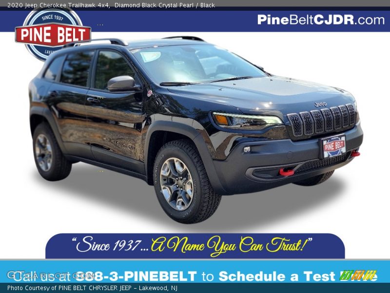 Diamond Black Crystal Pearl / Black 2020 Jeep Cherokee Trailhawk 4x4