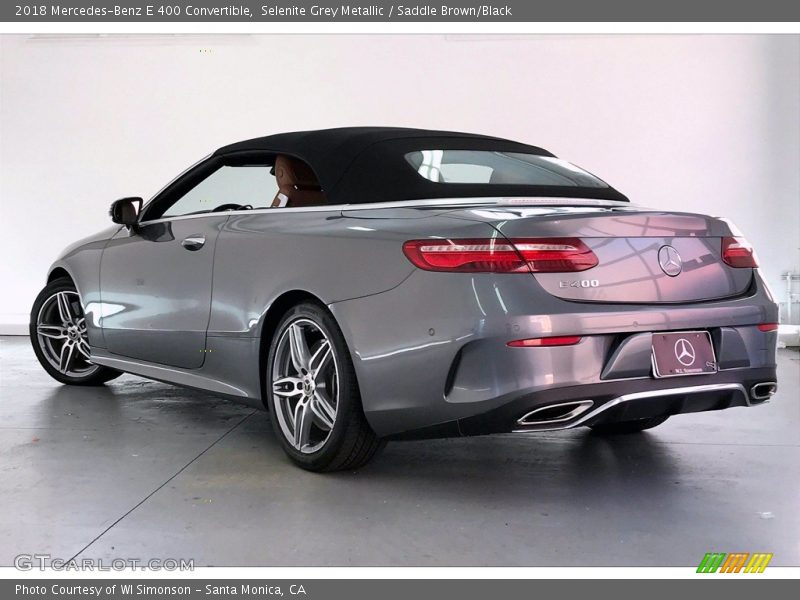 Selenite Grey Metallic / Saddle Brown/Black 2018 Mercedes-Benz E 400 Convertible