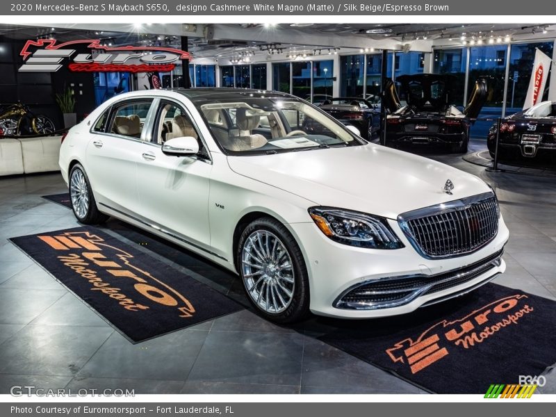 designo Cashmere White Magno (Matte) / Silk Beige/Espresso Brown 2020 Mercedes-Benz S Maybach S650