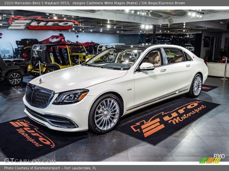 designo Cashmere White Magno (Matte) / Silk Beige/Espresso Brown 2020 Mercedes-Benz S Maybach S650