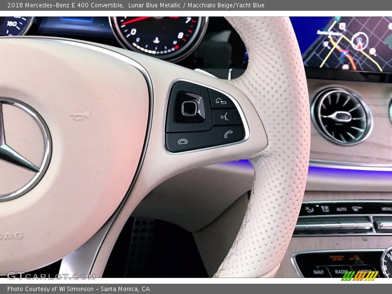 Lunar Blue Metallic / Macchiato Beige/Yacht Blue 2018 Mercedes-Benz E 400 Convertible