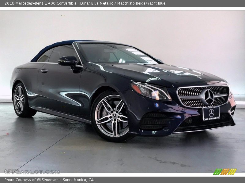 Lunar Blue Metallic / Macchiato Beige/Yacht Blue 2018 Mercedes-Benz E 400 Convertible