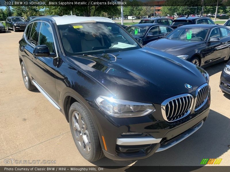 Black Sapphire Metallic / Canberra Beige/Black 2021 BMW X3 xDrive30i