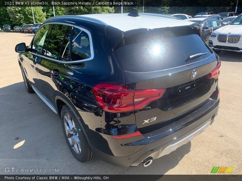 Black Sapphire Metallic / Canberra Beige/Black 2021 BMW X3 xDrive30i