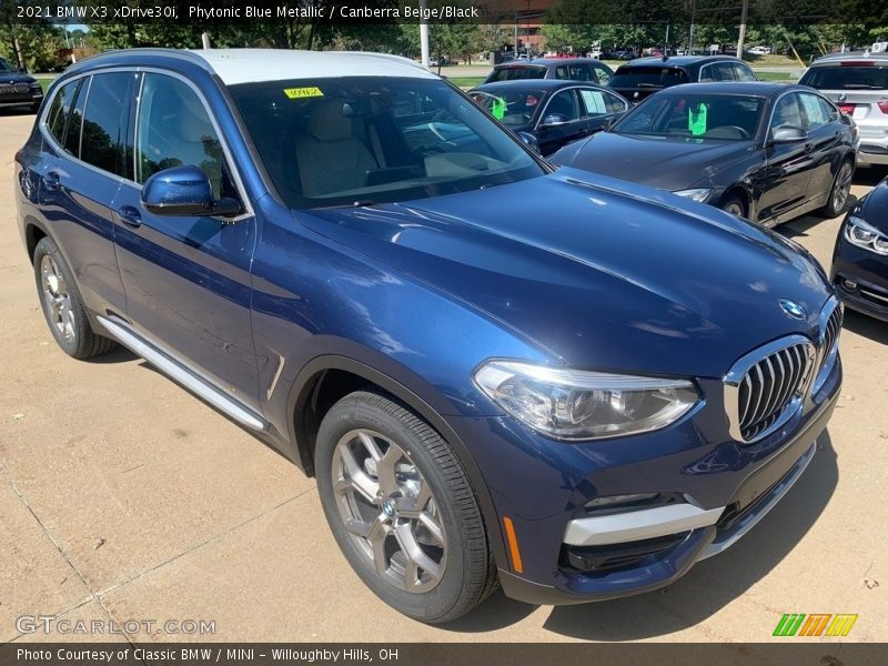 Phytonic Blue Metallic / Canberra Beige/Black 2021 BMW X3 xDrive30i