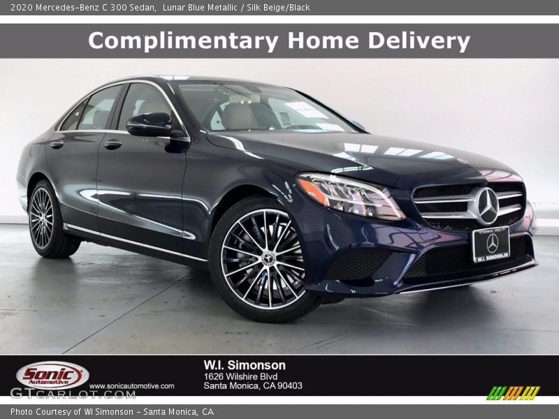 Lunar Blue Metallic / Silk Beige/Black 2020 Mercedes-Benz C 300 Sedan