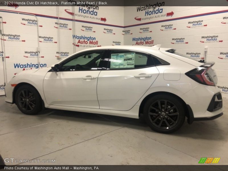 Platinum White Pearl / Black 2020 Honda Civic EX Hatchback
