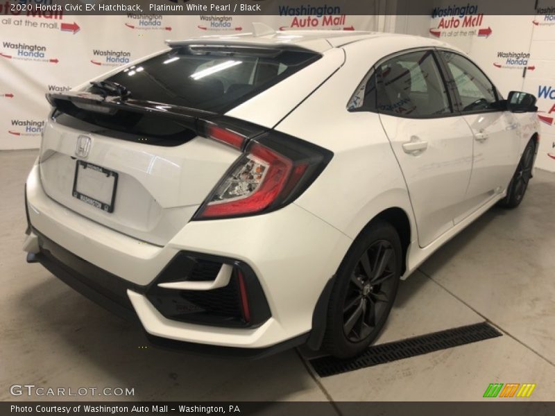 Platinum White Pearl / Black 2020 Honda Civic EX Hatchback
