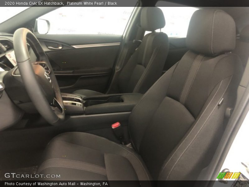Platinum White Pearl / Black 2020 Honda Civic EX Hatchback