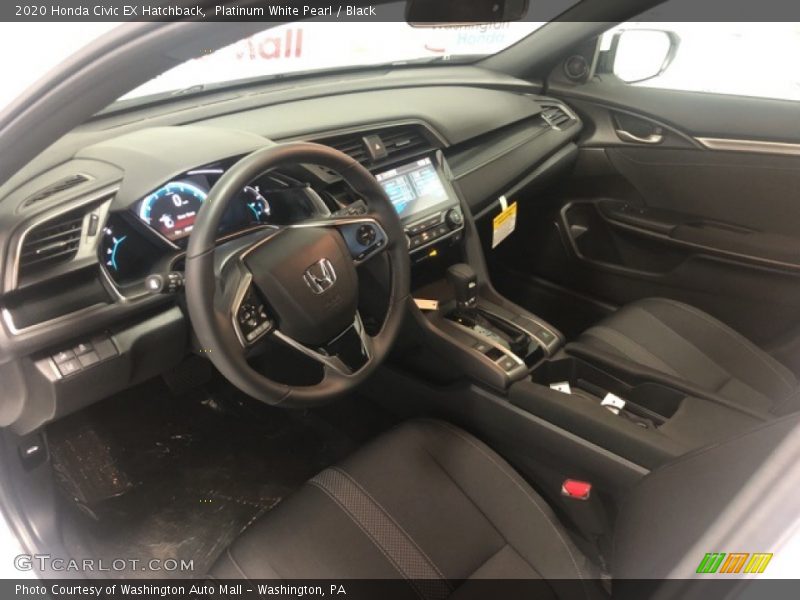 Platinum White Pearl / Black 2020 Honda Civic EX Hatchback