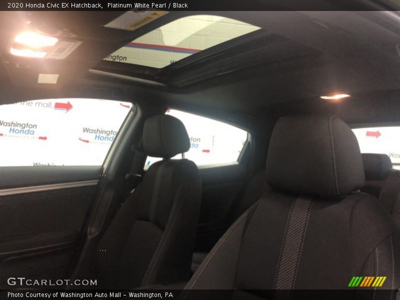 Platinum White Pearl / Black 2020 Honda Civic EX Hatchback