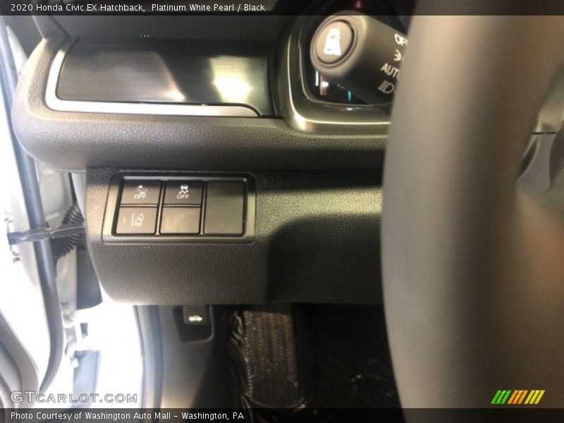 Platinum White Pearl / Black 2020 Honda Civic EX Hatchback