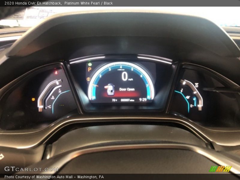 Platinum White Pearl / Black 2020 Honda Civic EX Hatchback