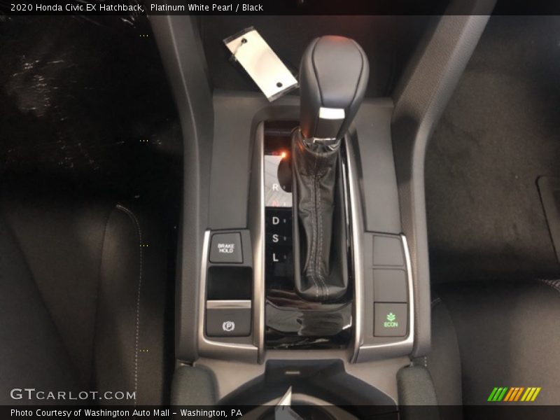 Platinum White Pearl / Black 2020 Honda Civic EX Hatchback