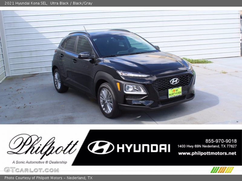 Ultra Black / Black/Gray 2021 Hyundai Kona SEL