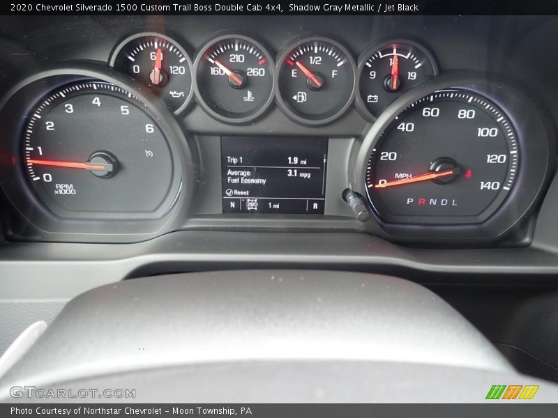 Shadow Gray Metallic / Jet Black 2020 Chevrolet Silverado 1500 Custom Trail Boss Double Cab 4x4
