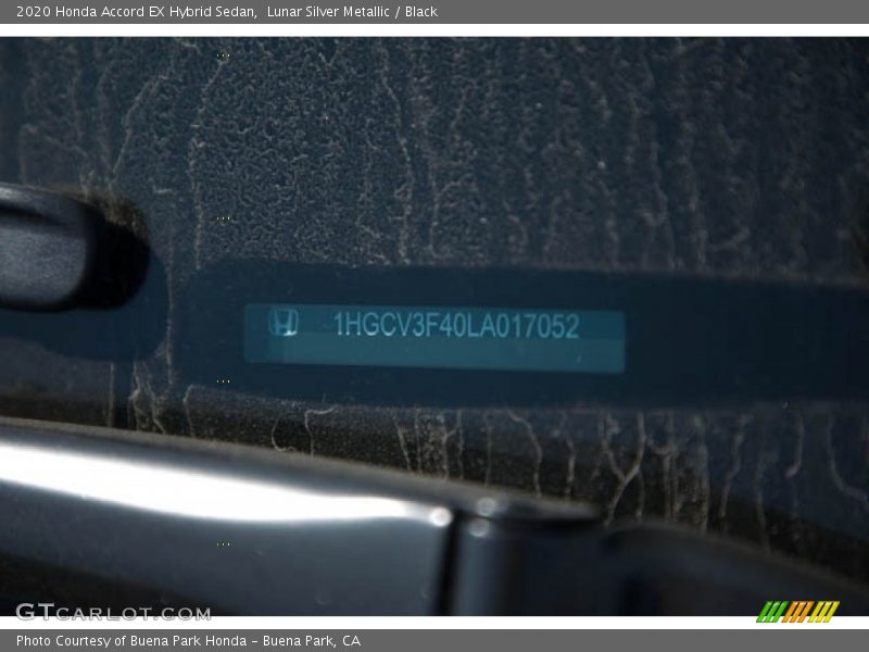 Lunar Silver Metallic / Black 2020 Honda Accord EX Hybrid Sedan
