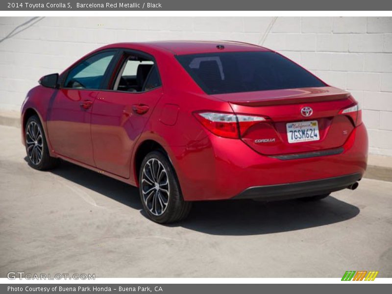 Barcelona Red Metallic / Black 2014 Toyota Corolla S