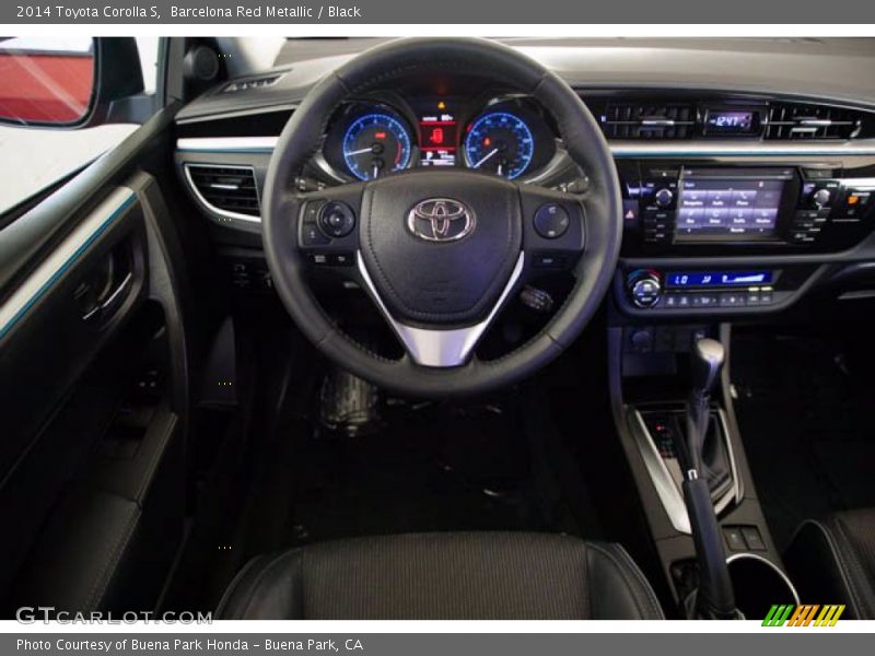 Barcelona Red Metallic / Black 2014 Toyota Corolla S