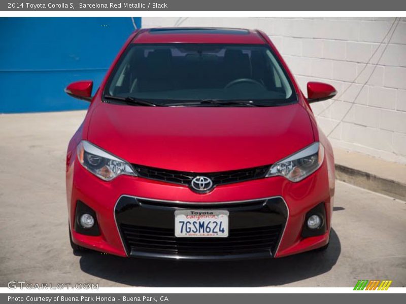 Barcelona Red Metallic / Black 2014 Toyota Corolla S