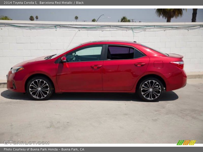 Barcelona Red Metallic / Black 2014 Toyota Corolla S