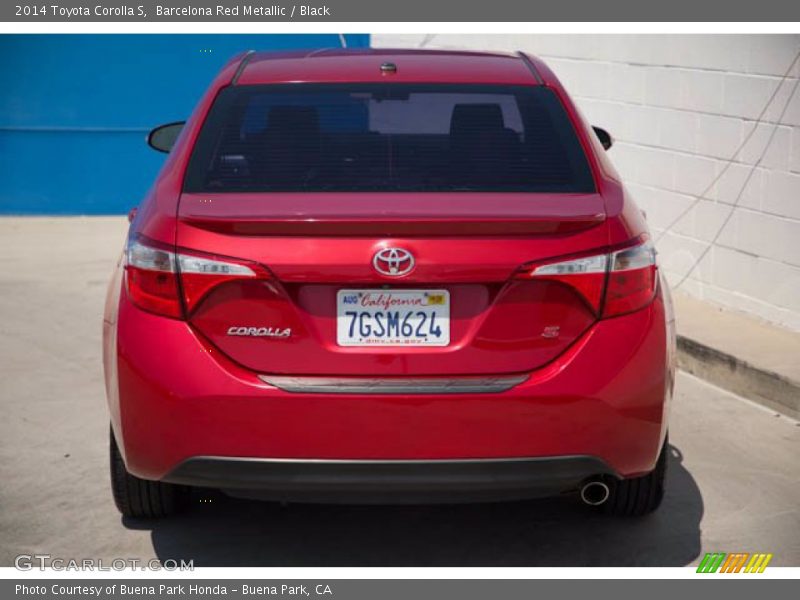 Barcelona Red Metallic / Black 2014 Toyota Corolla S