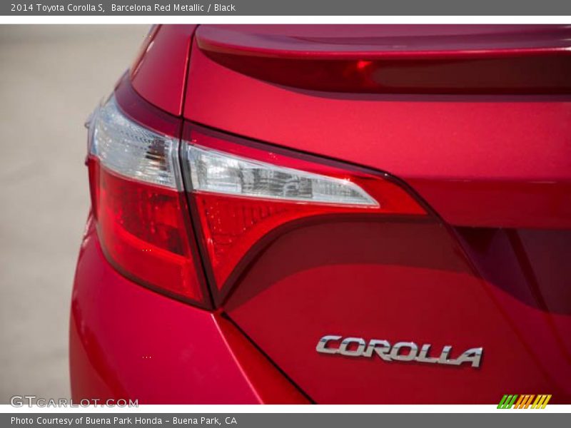 Barcelona Red Metallic / Black 2014 Toyota Corolla S