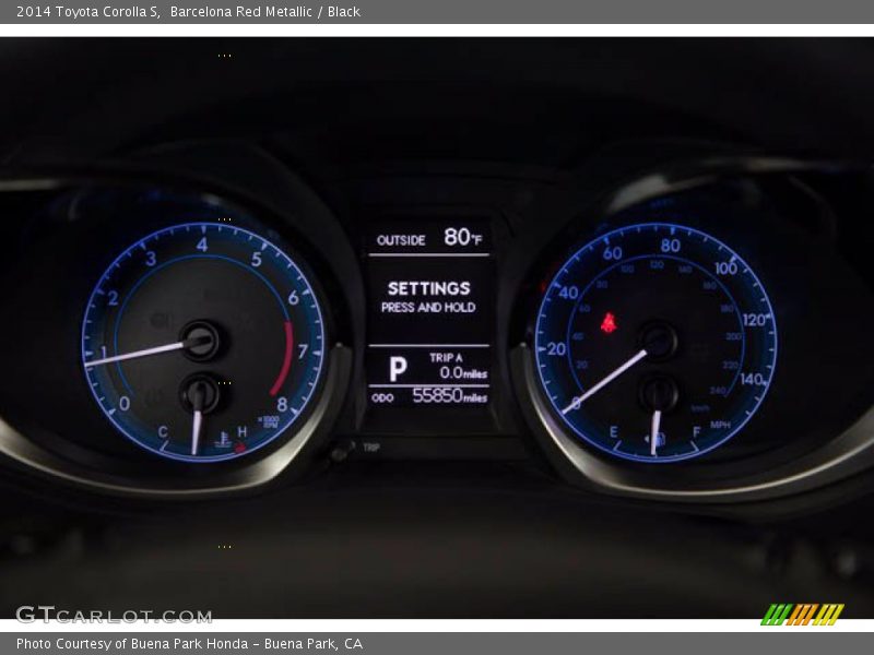 Barcelona Red Metallic / Black 2014 Toyota Corolla S