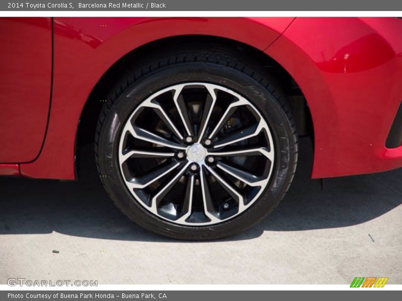 Barcelona Red Metallic / Black 2014 Toyota Corolla S