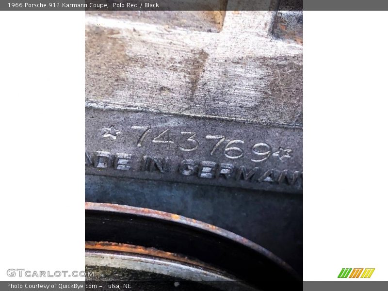 Info Tag of 1966 912 Karmann Coupe