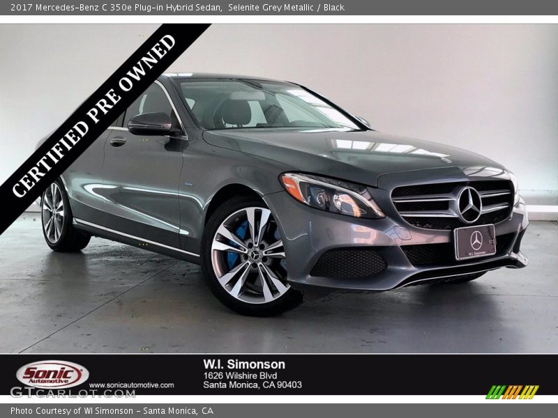 Selenite Grey Metallic / Black 2017 Mercedes-Benz C 350e Plug-in Hybrid Sedan