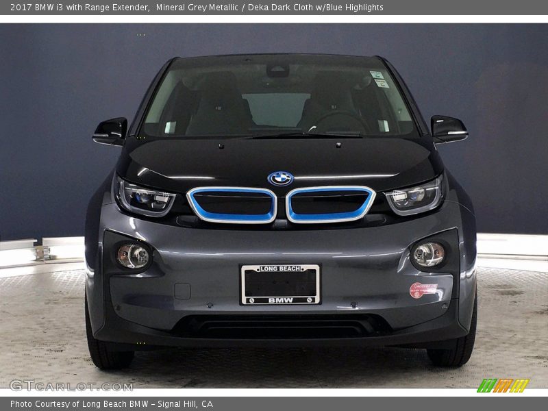 Mineral Grey Metallic / Deka Dark Cloth w/Blue Highlights 2017 BMW i3 with Range Extender