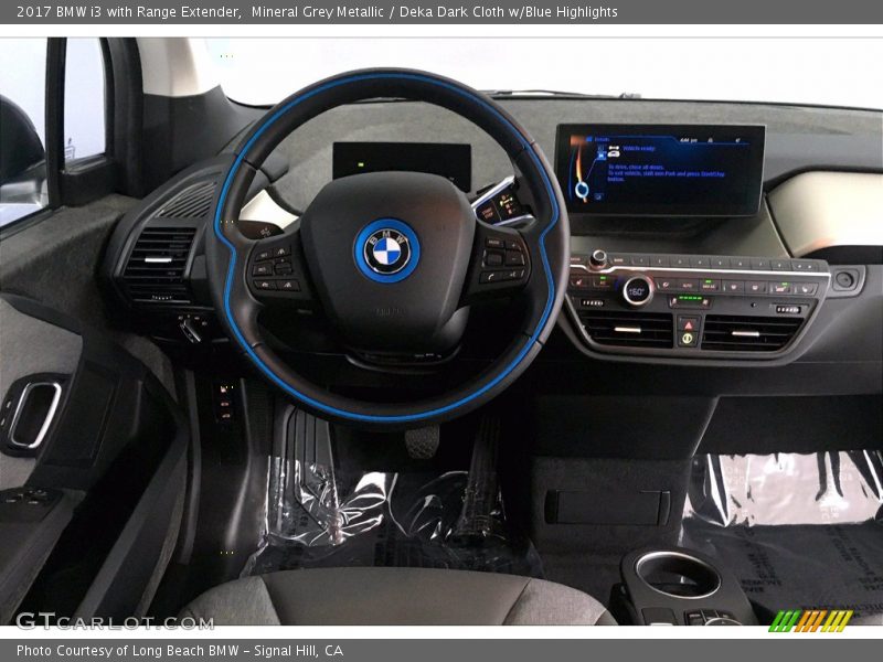 Mineral Grey Metallic / Deka Dark Cloth w/Blue Highlights 2017 BMW i3 with Range Extender