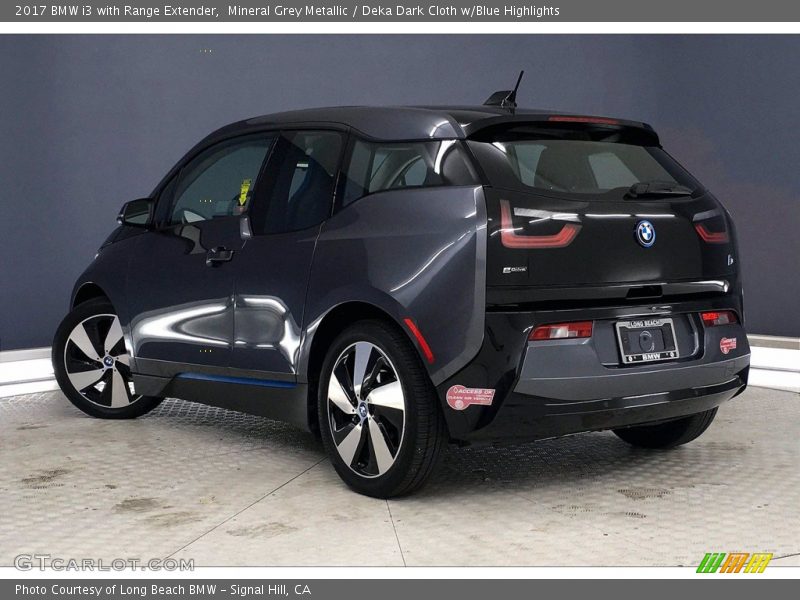 Mineral Grey Metallic / Deka Dark Cloth w/Blue Highlights 2017 BMW i3 with Range Extender