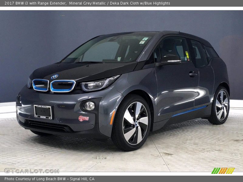 Mineral Grey Metallic / Deka Dark Cloth w/Blue Highlights 2017 BMW i3 with Range Extender