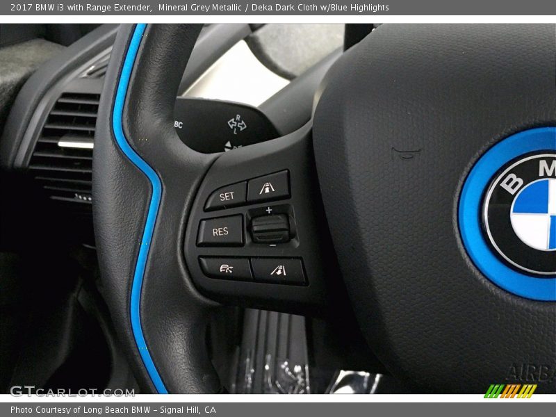 Mineral Grey Metallic / Deka Dark Cloth w/Blue Highlights 2017 BMW i3 with Range Extender