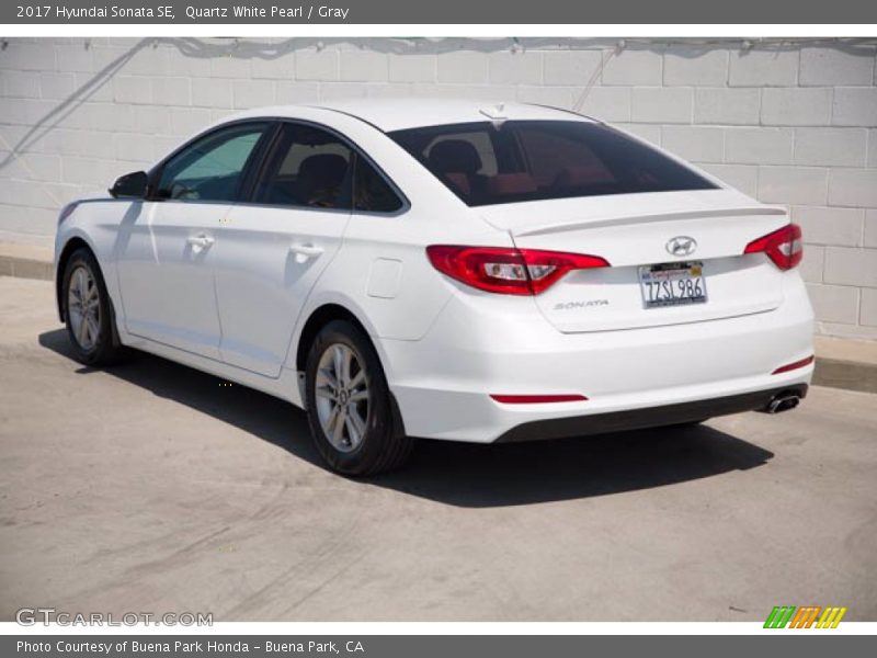 Quartz White Pearl / Gray 2017 Hyundai Sonata SE