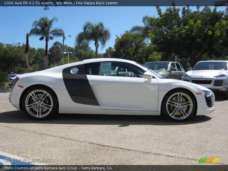 Ibis White / Fine Nappa Black Leather 2009 Audi R8 4.2 FSI quattro