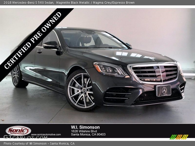 Magnetite Black Metallic / Magma Grey/Espresso Brown 2018 Mercedes-Benz S 560 Sedan