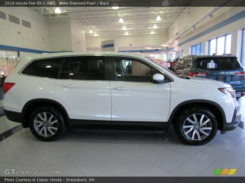 White Diamond Pearl / Black 2019 Honda Pilot EX-L AWD