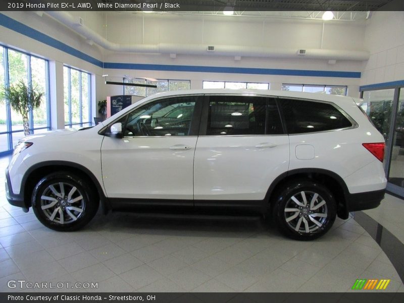 White Diamond Pearl / Black 2019 Honda Pilot EX-L AWD