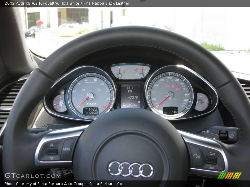 Ibis White / Fine Nappa Black Leather 2009 Audi R8 4.2 FSI quattro