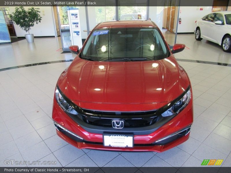 Molten Lava Pearl / Black 2019 Honda Civic LX Sedan