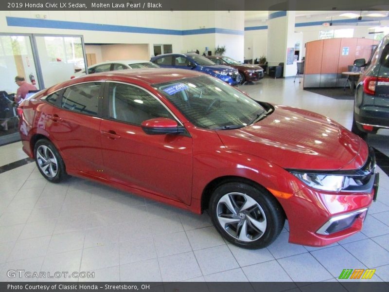 Molten Lava Pearl / Black 2019 Honda Civic LX Sedan